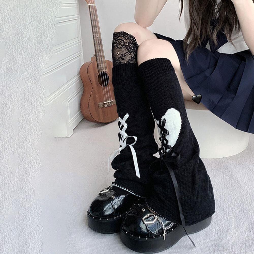 Bow Tie Loose Stockings Socks Acrylic Fiber Drawstring Calf Socks New Foot Wrap