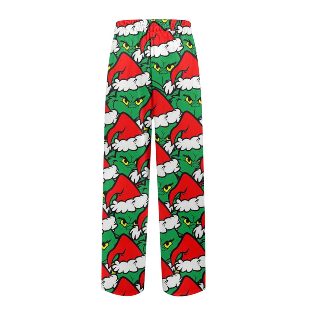 Men's Knitted Fashion Print Pocket Casual Pants Pajama Pants