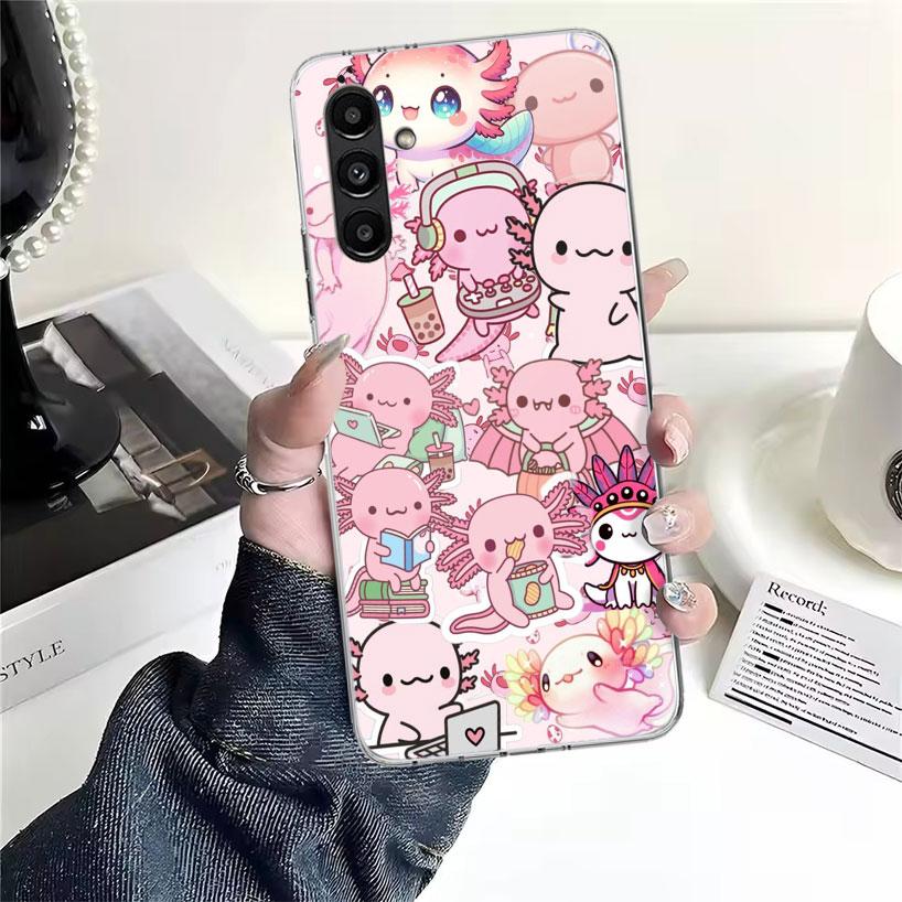 Cute Axolotl Kawaii Phone Case For Samsung Galaxy A13 A14 A15 A16 A17 A53 A54 A55 A56 A57 A33 A34 A35 A36 A37 A23 A24 A25 A26 Ga
