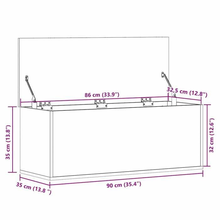 VidaXL Boîte de rangement chêne sonoma 90x35x35 cm bois d'ingénierie, boîte à couvertures, coffre de rangement, boîte de 840683