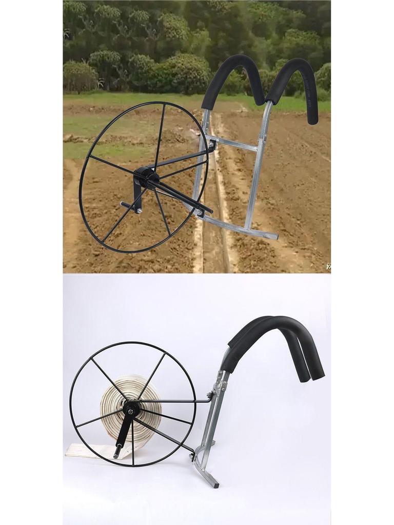 Farmer Blacksmith Hand-Crank Water Hose Reel & Sprinkler Turntable
