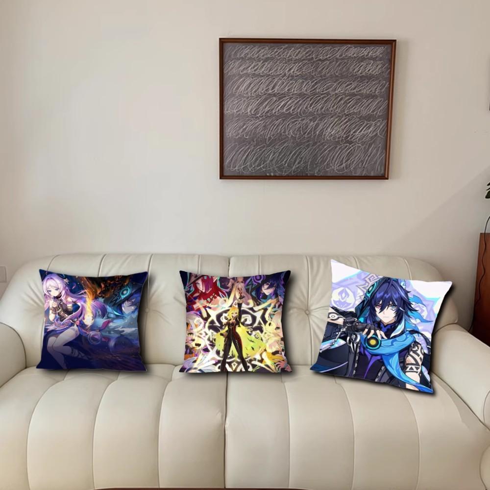 Ororon Genshin Impact Pillow Case Fan Style Square Home Decor Cushion Cover Design Printed