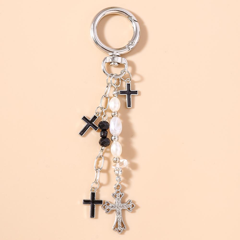 Gotisches Legierungs-Kreuz Schlüsselanhänger Männer Frauen Stern Schlüsselring Anhänger für Handtaschen-Dekor DIY Handgemachter Schlüsselanhänger Geschenke