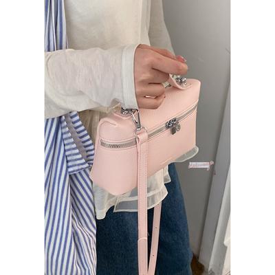 Spring Fashion Handbag Small Bag Women's 2025 New Solid Color Simple Small Square Bag Lychee Pattern Shoulder Messenger Bag