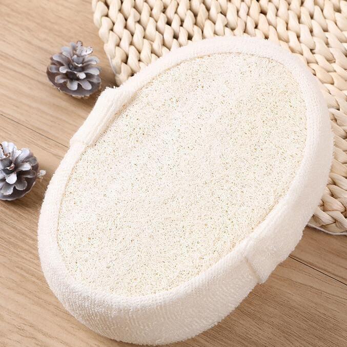 Summer Loofah Bath Scrubber Slices: Cotton & Linen Back Scrubber with Dotted Design