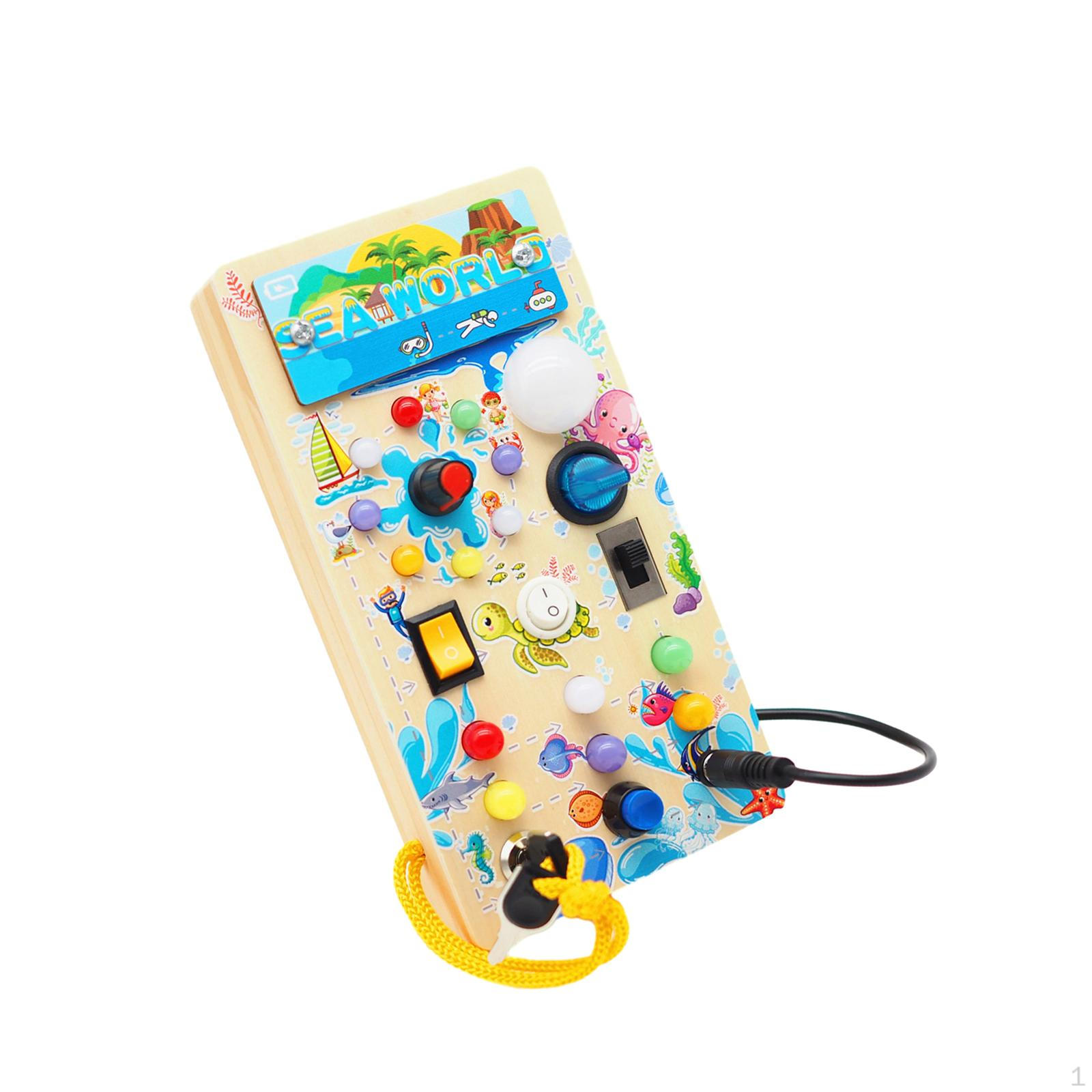 

Монтессори-бизиборд со светом, деревянная сенсорная игрушка, детские игрушки для путешествий на самолете для вечеринки sea