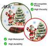 Self Adhesive Xmas Mural Christmas Wall Decals, Watercolor Santa Claus Tree Village House Sticker, Peel Gift for Home And Stick Removable Art