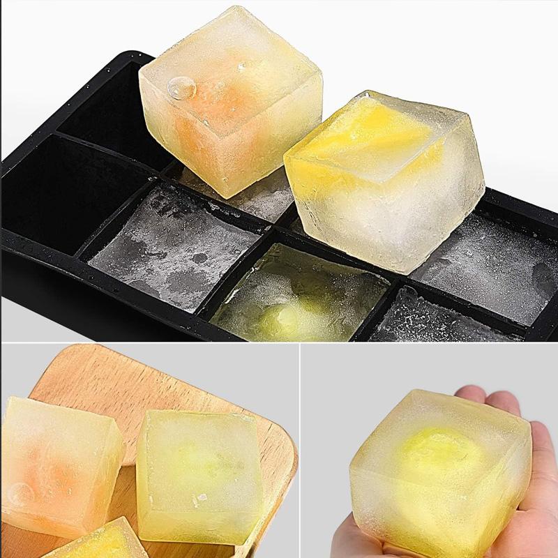 New 15 Grids Silicone Ice Cube Molds Big Square Ice Molds Reusable Whiskey Ice Cube Molds Cocktail Freezer DIY Homemade Barware