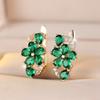 Luxury Female Green Zircon Stone Hoop Earrings Fashion Gold Color Wedding Jewelry For Women