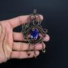 Blue Sapphire Pendant, Handmade Gemstone Pendant, 999 Copper Wire Wrapped Pendant Antique Jewelry, For Engagement Gift