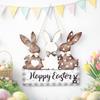 Rustic Look Easter Door Hanging Decor Reusable Rabbit Door Hanging Wooden Sign Plaque  Front Door