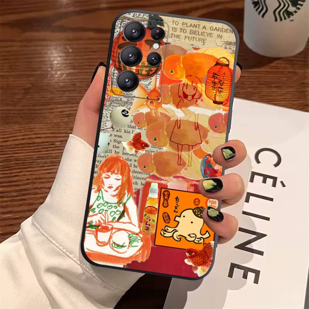 China Chic Mosaic Graffiti Green Rattan Case For Samsung Galaxy Case S25 S23 S22 S21 S30 S20 S10 Ultra Plus FE TPU Soft Cover