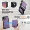 For iPhone 11 Leather Back Cover Compatible with MagSafe JEEHOOD J06 Phone Case with Card Bag RFID Blocking
