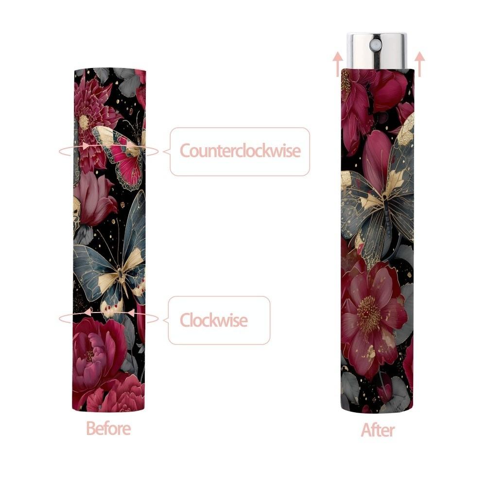 Portable 10ML Spray Bottle Butterfly Leak-Proof Rotating Bottle Spray Function Refillable Atomizer Bottle Liquid Dispensing