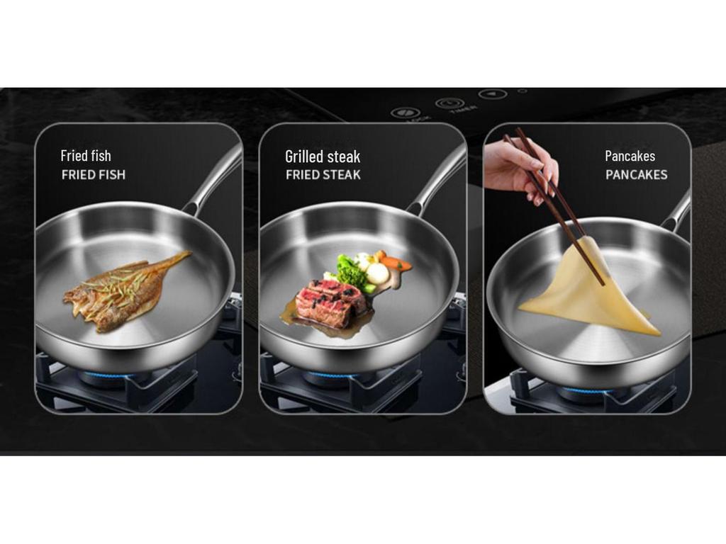 Universal German 316 Stainless Steel Non-Stick Frying Pan for Induction & Gas Stoves