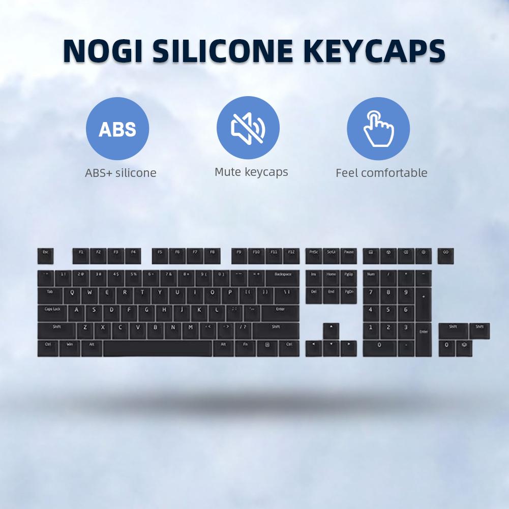 104 Pcs Backlight Key Cap Silicone Mechanical Keyboard Keycaps Set Silent Mechanical Keyboards Keycap for Mechanical Keyboards
