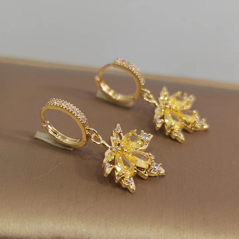 Gelbe Ahornblatt-Ohrringe für Frauen, 2023, neue Mode, Hochzeit, Verlobung, Party, Schmuck, Zubehör