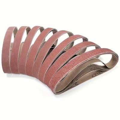 10 Stück Bandsatz 20,4" x 0,78" Schleifbänder, Körnungen 60/100/240/320/800, kleiner Mini-Bandschleifer für Holzbearbeitung, Metallpolieren