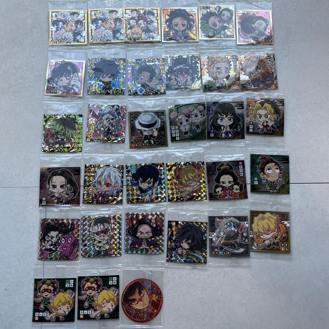 Used Demon Slayer: Kimetsu no Yaiba wafer stickers 33 pieces