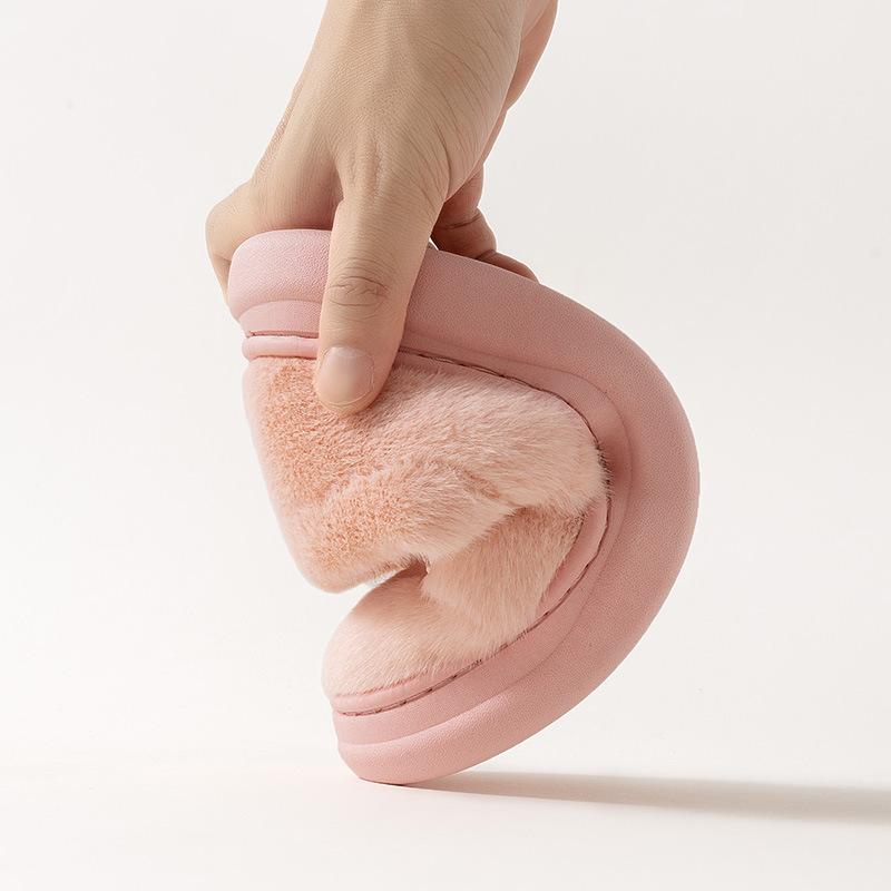 Qida Shun Autumn and Winter Couple Cotton Slippers New, Indoor and Outdoor Plush Bag Heel Thickened Warm Cotton Mop Cotton Shoes