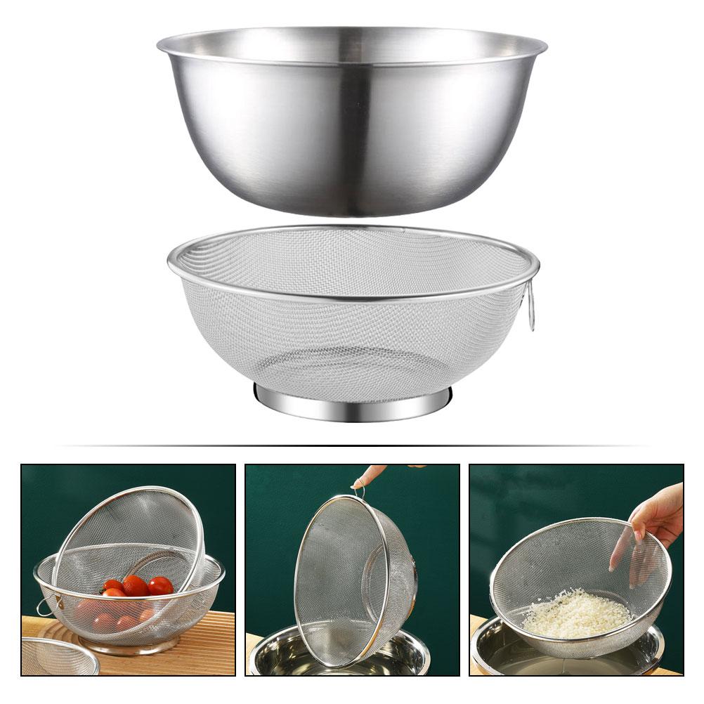 Koszyk do zlewu ze stali nierdzewnej Miska kuchenna Artefakt do mycia ryżu Durszlak do owoców Drobnoziarniste sitko Miski do mieszania Żywność Owoce
