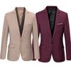 Sacou Bărbătesc Culoare Solidă Guler Pas cu Pas Slim Costum Formal de Afaceri cu Un Nasture