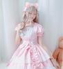 [SRrabbit] 3-Way Cat Ear Headband, Lolita Cat Ears, Super Cute Cat Ear Maid Headband with Ribbon, Cosplay (Baby Pink)