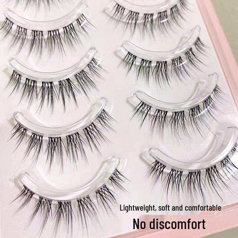 

Mengjie Shangpin MJ06 Manga Style Soft Segmented Upper Eyelashes with Transparent Band for Japanese Nude Makeup.