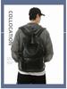 Men's High-Capacity Retro PU Leather Casual Backpack for High School and College Students