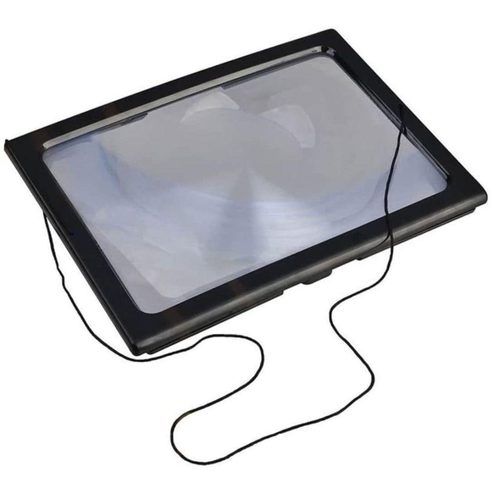 Große LED A4 Vollseitenlupe Langlebige 3X Lupe Geschenke für Ältere
