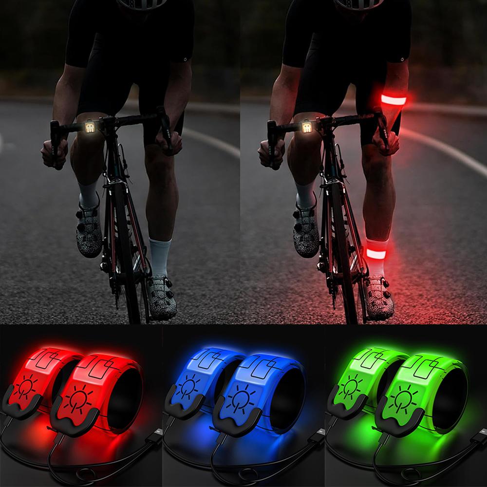 

2PCS LED Armband Rechargeable Running Light for Runners,Reflective Running Gear Light Up Band LED Wristband Lights for Running Walking