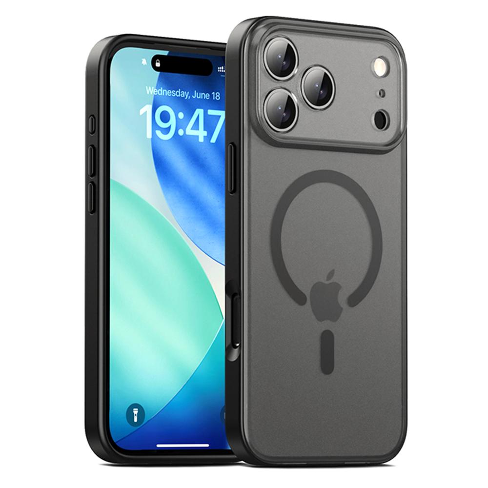 IPAKY For iPhone 17 Pro Max Magnetic Case Shockproof PC+TPU Matte Phone Cover
