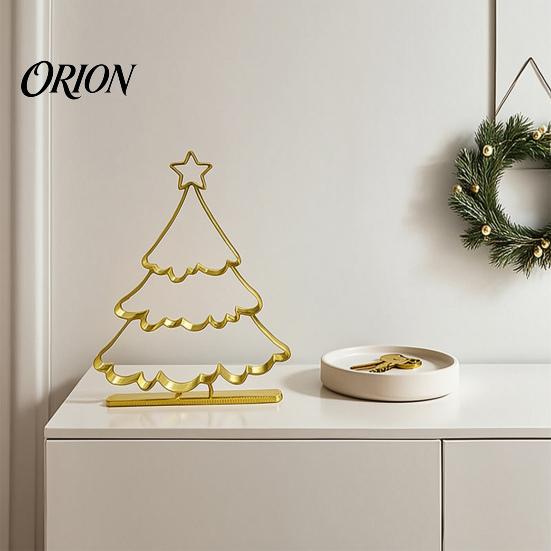 Christmas Party Supplies 3D Printed Hollow Tree Ornament, Modern Minimalist Festive Stable Base Decorative Trees Sculpture, Tabletop Centerpiece