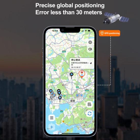 Smart GPS Tracker for Dogs Waterproof Lightweight Pet Tracker with Real-Time Positioning Smart Alarm Remote Bell No Subscription Free App Attachment