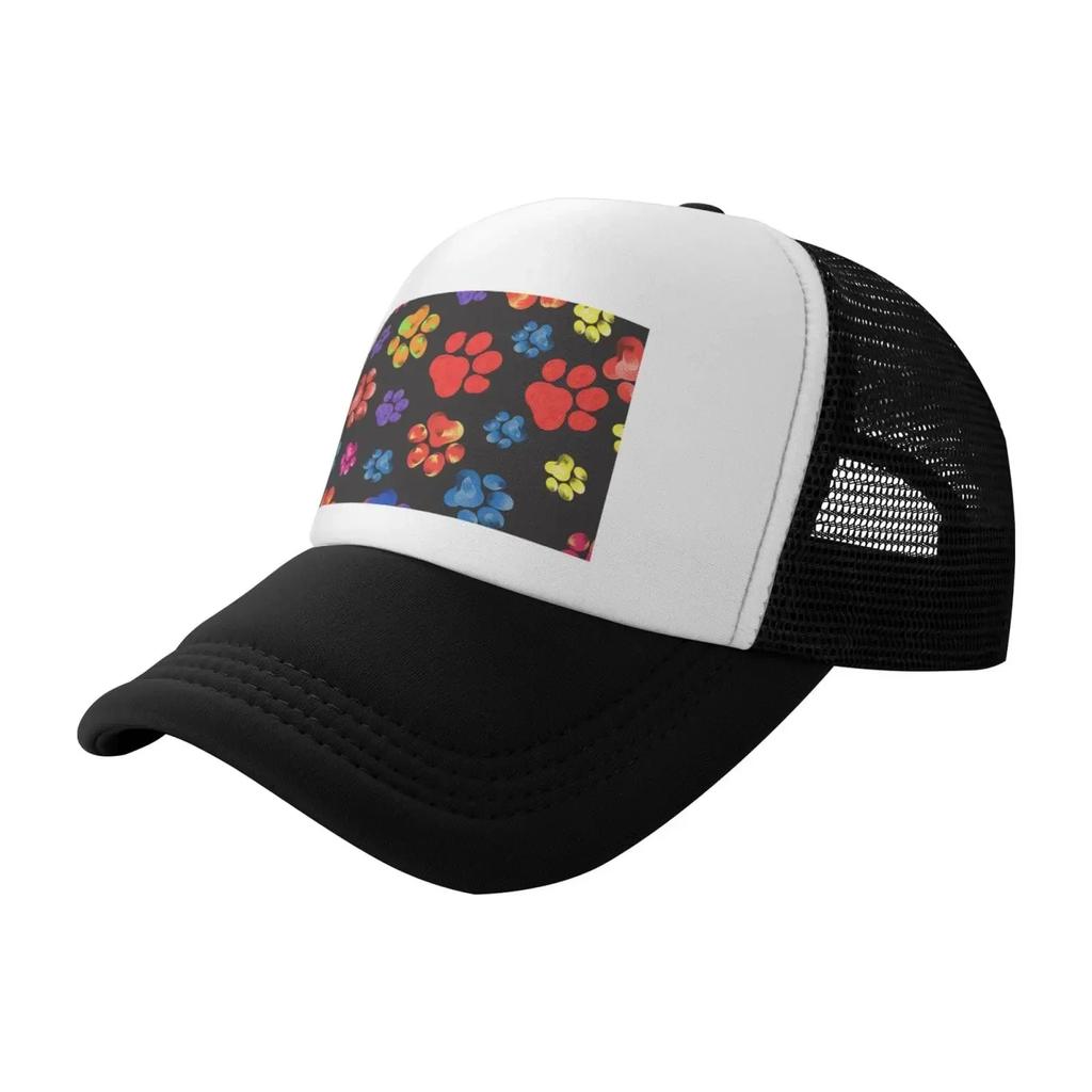 Realistic Watercolor Dinosaurs Black Mesh Baseball Cap Sun Visor Hat Women Unisex Sun Hats Sport Cap Trucker Hats