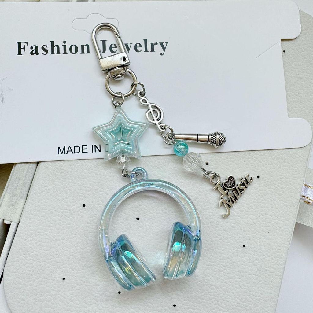 Colorful Earphone Pendant Keychain: Cool and Sweet Bag Charm, Perfect Bestie Gift
