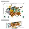 2 Sheets/set Waterproof Background Decor Decals Cartoon Wallpaper Animal Wall Stickers  Dormitory