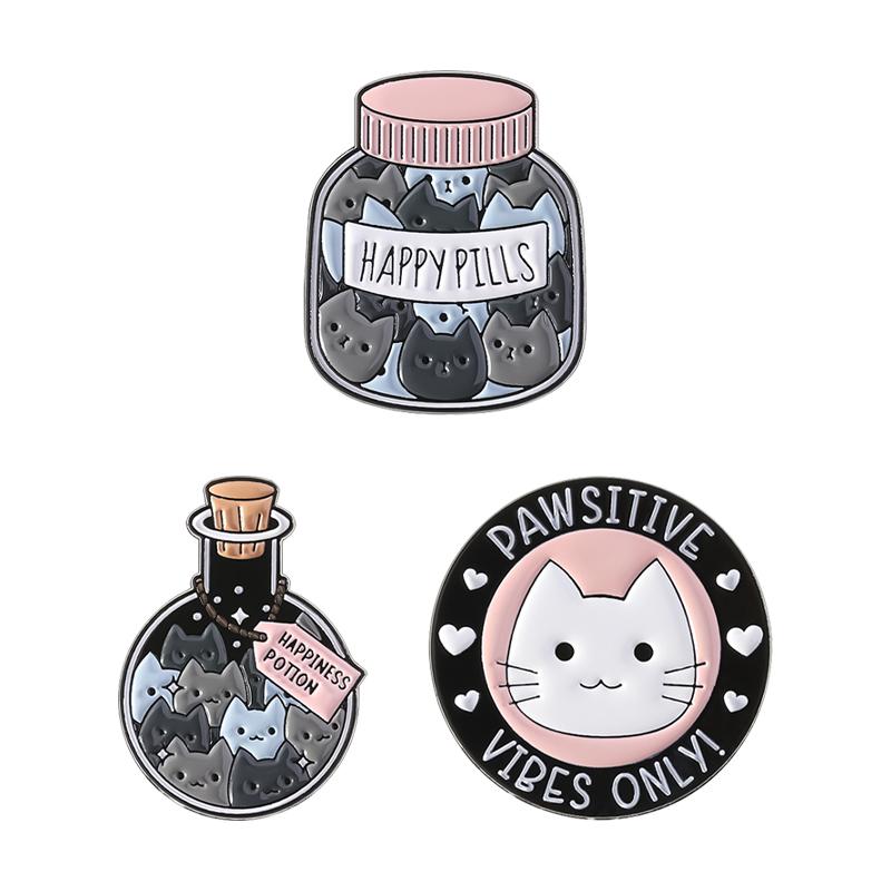 Cartoon Wishing Bottle Enamel Pins Marine Creatures Mushroom Planet Starry Bottle Brooches Lapel Badge Jewelry Gifts for Friends