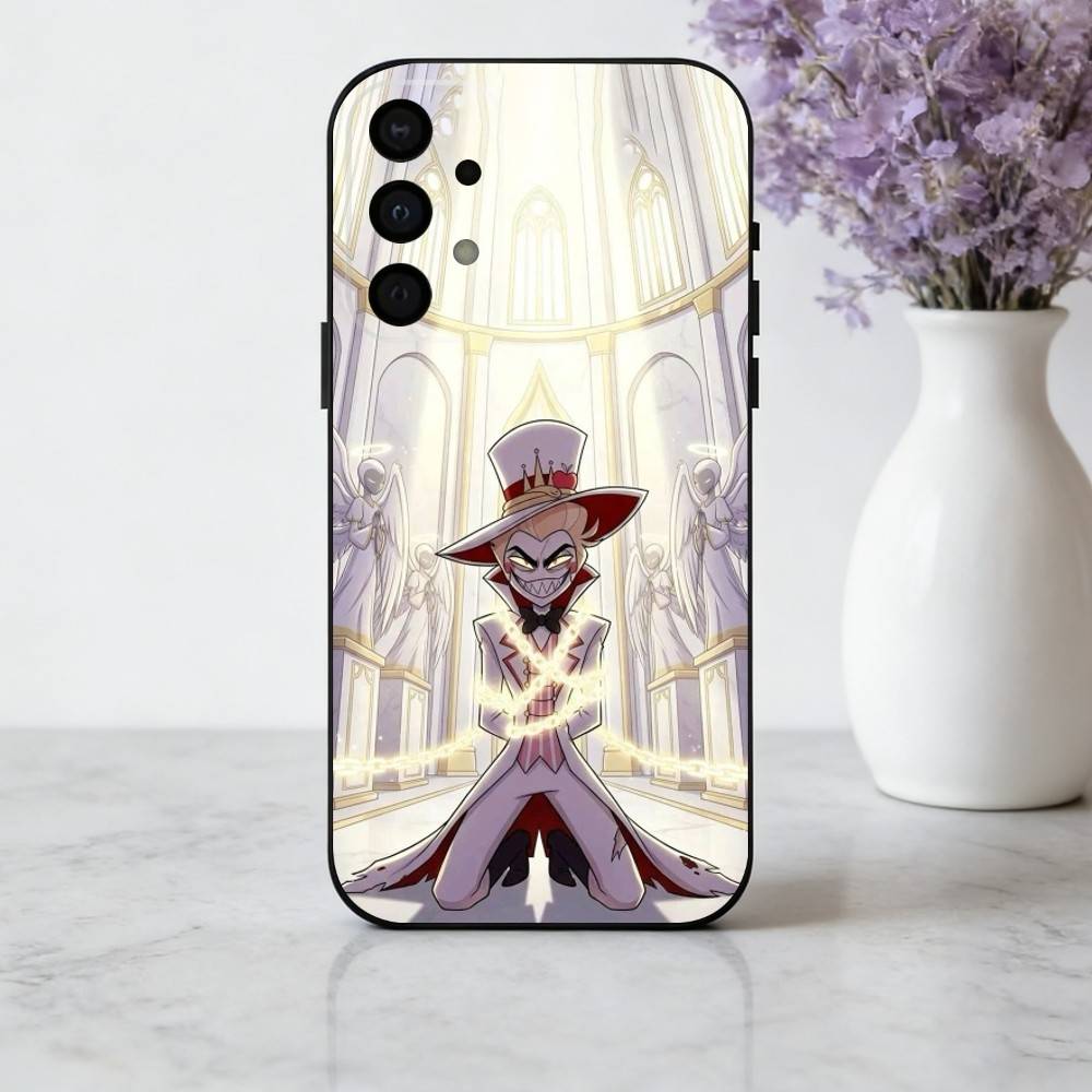 H-Hazbin H-Hotel L-Lucifer M-Magne Phone Case For Samsung Galaxy A73,A72,A71,A70,A53,A52,A51,Soft Silicone Black Cover