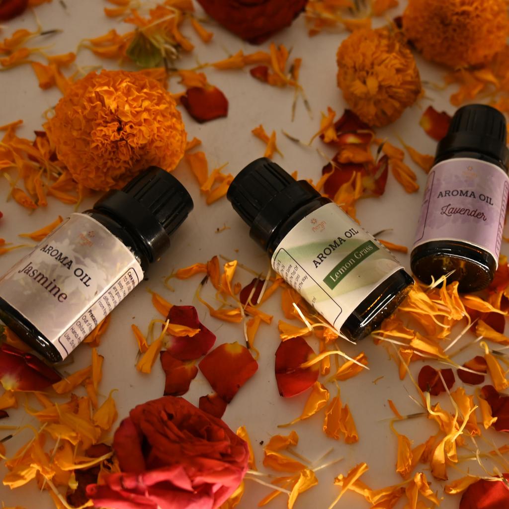 Floryn Decor Aroma Oil For Home Fragrance | Fragrance Aroma Oil (Lavender, Lemongrass, Rose, Jasmine, Sandalwood and Vanilla) - Set of 6 (15 ML Each)