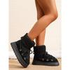 Women's Snow Boots 2025 New Winter Style: Fleece-Lined, Thickened, Height-Enhancing, Thick-Sole Cotton Boots with Lace-Up Design Warm Cotton Shoes