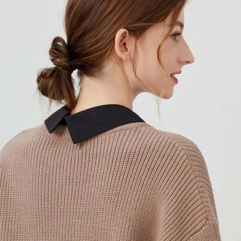 Black/White Pointed Collar Shirt Detachable Fake Collar for Women's Autumn Multifunctional Neck Decoration False Clothes Collars