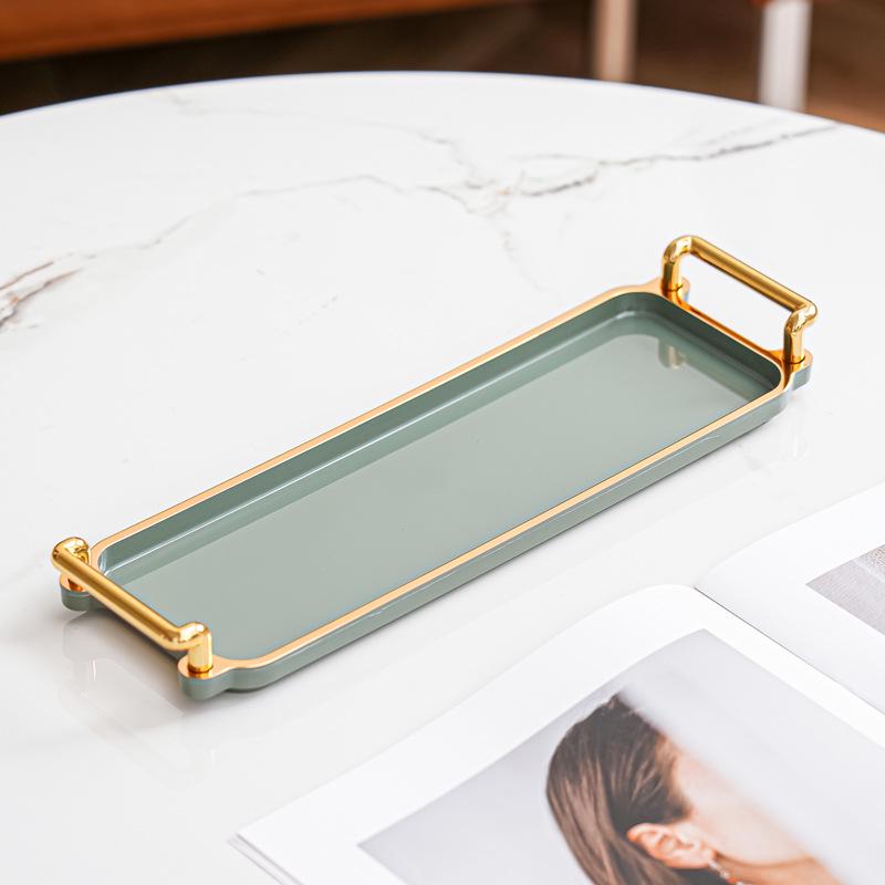 Nordic Luxury Rectangular Storage Tray for Cosmetics and Water Cups – Ideal for Living Rooms, Hotels, and Apartments