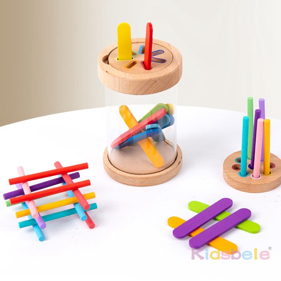 Küçük Çocuklar İçin Montessori Renk Ayırma Oyuncak | Çocuklar İçin Ahşap İnce Motor Becerisi Oyuncak | 1-3 Yaş İçin Eğitici Duyusal Öğrenme Oyunu