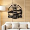 Custom Nautical Lighthouse Metal Wall Art, Personalized Coastal Home Decor with Custom Text, Rustic Beach House Gift
