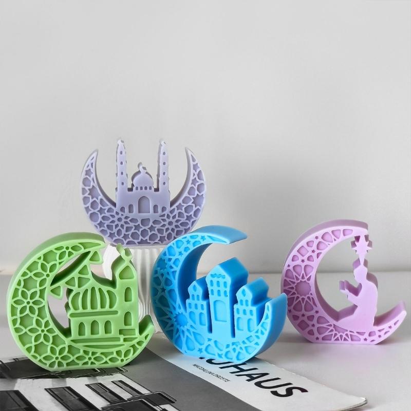 Moon Shape Epoxy Resin Mold Eid Series Reusable Silicone Molds for Crafting Jewelry Ornaments and Decoration Projects