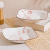 Nordic Ceramic Floral Square Dinner Plates