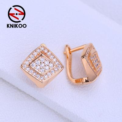 Clip Earrings For Women Fashion Cubic Zirconia Round Stud Earrings Jewelry For Wedding Party Gifts