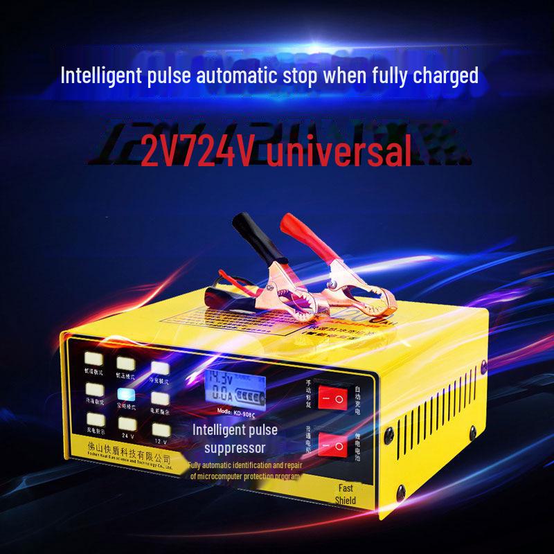 Intelligentes 12V/24V-Impulsreparatur-Autobatterieladegerät aus reinem Kupfer