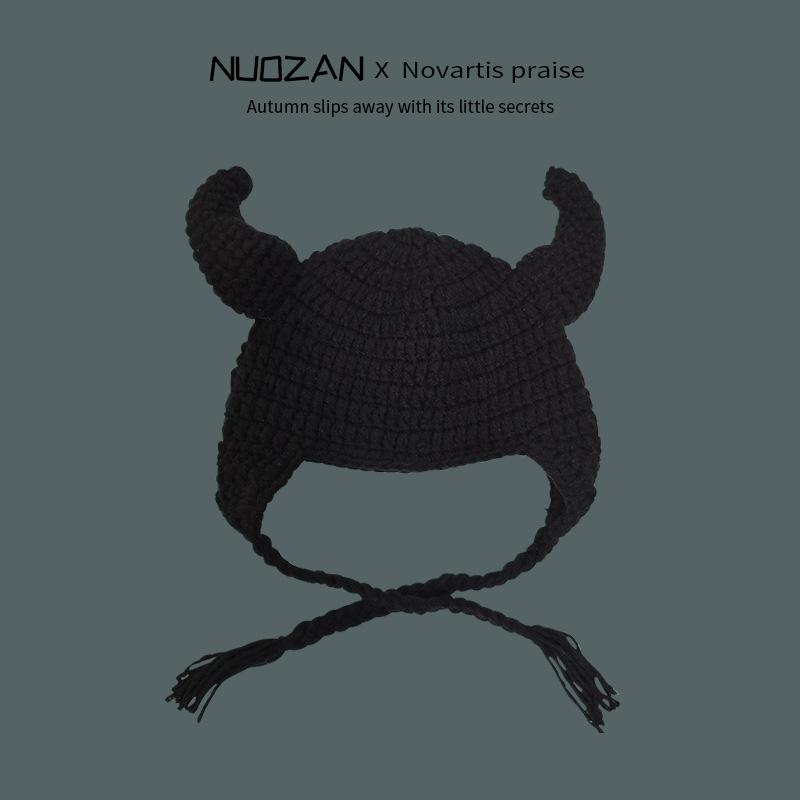 Cute funny handmade hat female autumn and winter cartoon monster Shrek wool hat personalized versatile knitted pullover